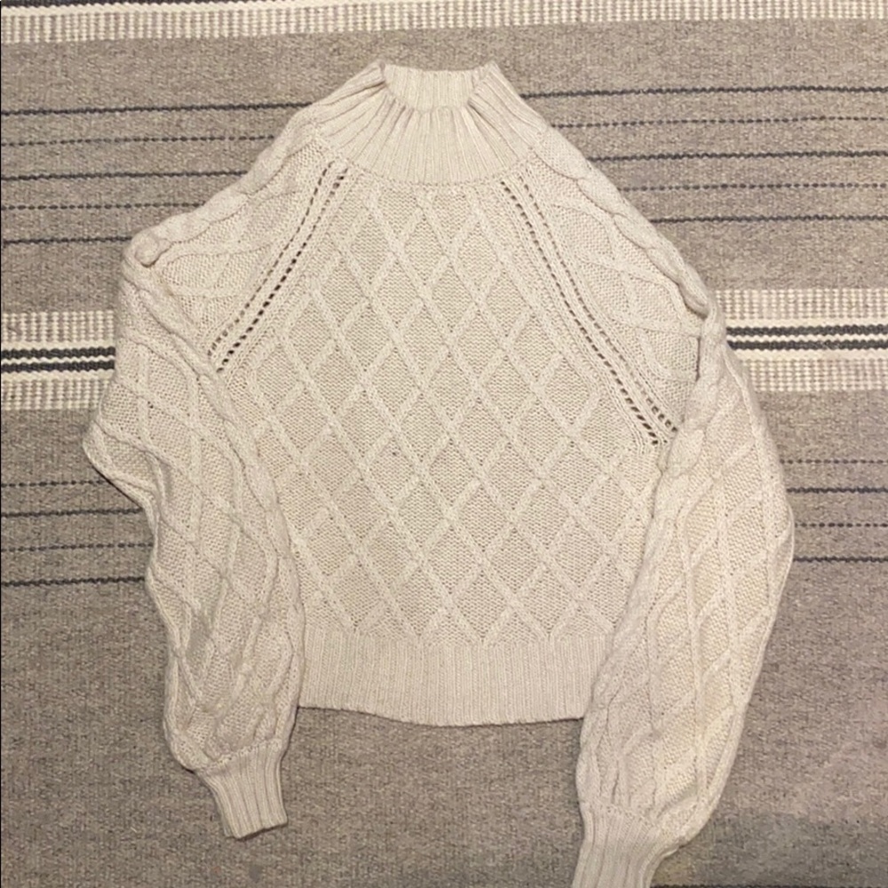 American Eagle Outfitters Cream Cowl Neck Sweater